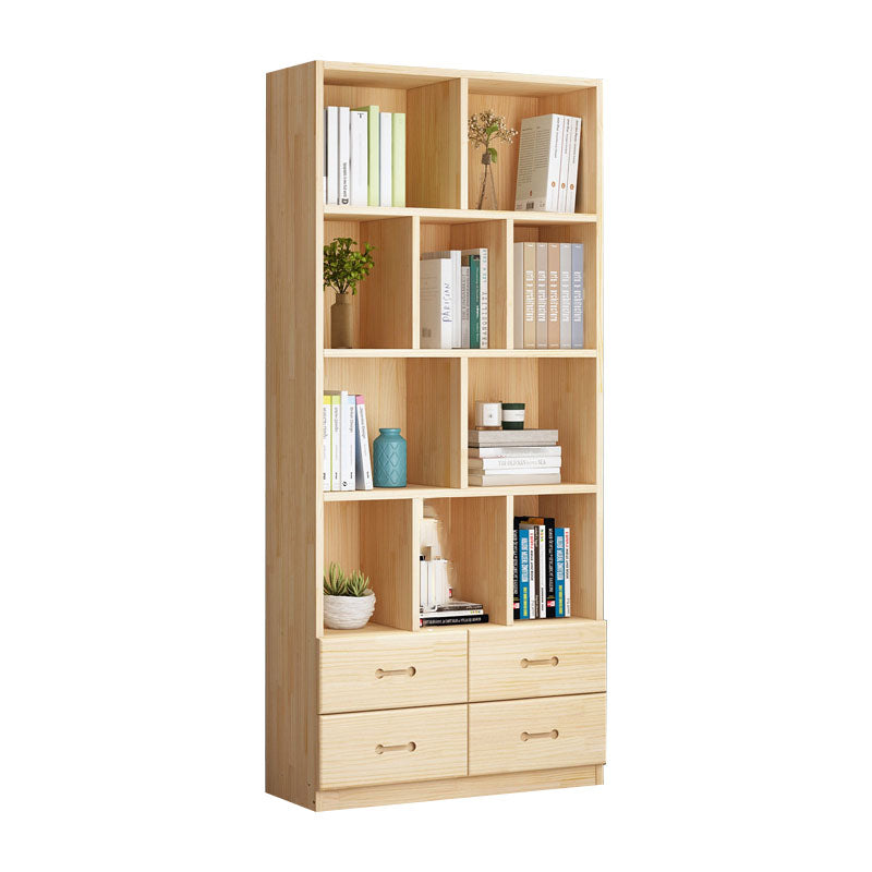 Scandinavian Vertical Standard Bookshelf Natural Pine Wood Bookshelf for Home Clearhalo 'Bookcases' 'furn' 'furn_bookcases' 'Furniture' 'furniture_bookcases' 'kitchen' 'kitchen_bookcases' 'Living Room Furniture' 'Office Furniture' 4803657