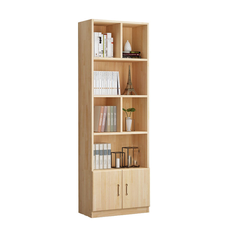 Scandinavian Vertical Standard Bookshelf Natural Pine Wood Bookshelf for Home 23.6"L x 11.8"W x 70.9"H Hutch Clearhalo 'Bookcases' 'furn' 'furn_bookcases' 'Furniture' 'furniture_bookcases' 'kitchen' 'kitchen_bookcases' 'Living Room Furniture' 'Office Furniture' 4803664