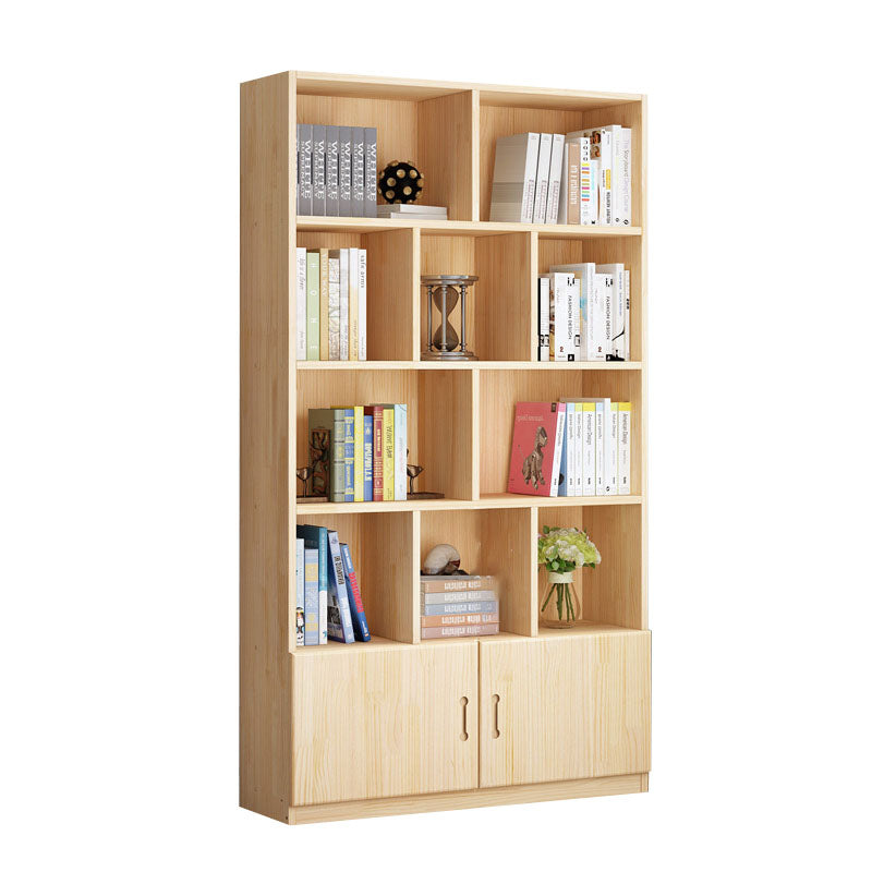Scandinavian Vertical Standard Bookshelf Natural Pine Wood Bookshelf for Home 39.4"L x 11.8"W x 70.9"H Hutch Clearhalo 'Bookcases' 'furn' 'furn_bookcases' 'Furniture' 'furniture_bookcases' 'kitchen' 'kitchen_bookcases' 'Living Room Furniture' 'Office Furniture' 4803669