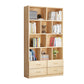 Scandinavian Vertical Standard Bookshelf Natural Pine Wood Bookshelf for Home 39.4"L x 11.8"W x 70.9"H Drawers Clearhalo 'Bookcases' 'furn' 'furn_bookcases' 'Furniture' 'furniture_bookcases' 'kitchen' 'kitchen_bookcases' 'Living Room Furniture' 'Office Furniture' 4803675