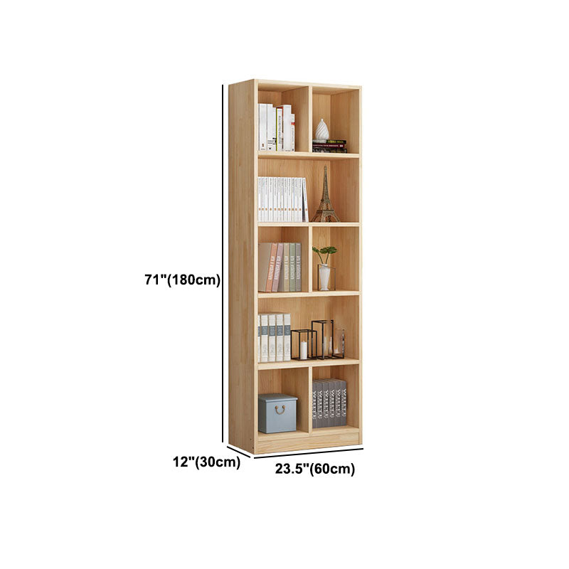 Scandinavian Vertical Standard Bookshelf Natural Pine Wood Bookshelf for Home Clearhalo 'Bookcases' 'furn' 'furn_bookcases' 'Furniture' 'furniture_bookcases' 'kitchen' 'kitchen_bookcases' 'Living Room Furniture' 'Office Furniture' 4803678