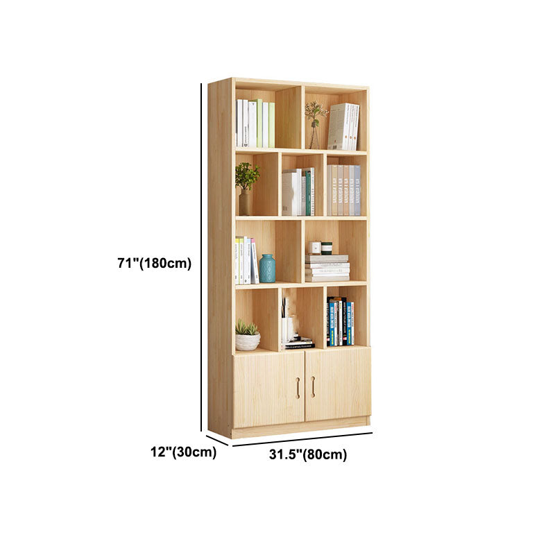 Scandinavian Vertical Standard Bookshelf Natural Pine Wood Bookshelf for Home Clearhalo 'Bookcases' 'furn' 'furn_bookcases' 'Furniture' 'furniture_bookcases' 'kitchen' 'kitchen_bookcases' 'Living Room Furniture' 'Office Furniture' 4803683