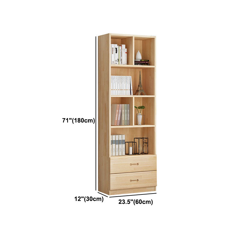 Scandinavian Vertical Standard Bookshelf Natural Pine Wood Bookshelf for Home Clearhalo 'Bookcases' 'furn' 'furn_bookcases' 'Furniture' 'furniture_bookcases' 'kitchen' 'kitchen_bookcases' 'Living Room Furniture' 'Office Furniture' 4803686