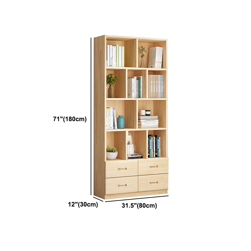Scandinavian Vertical Standard Bookshelf Natural Pine Wood Bookshelf for Home Clearhalo 'Bookcases' 'furn' 'furn_bookcases' 'Furniture' 'furniture_bookcases' 'kitchen' 'kitchen_bookcases' 'Living Room Furniture' 'Office Furniture' 4803689