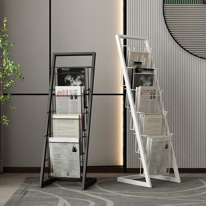 Industrial Iron Ladder Bookshelf Vertical Closed Back Bookshelf for Living Room Clearhalo 'Bookcases' 'furn' 'furn_bookcases' 'Furniture' 'furniture_bookcases' 'kitchen' 'kitchen_bookcases' 'Living Room Furniture' 'Office Furniture' 4803697