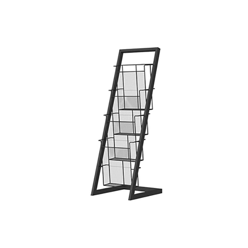 Industrial Iron Ladder Bookshelf Vertical Closed Back Bookshelf for Living Room 13"L x 13"W x 36.6"H Black Clearhalo 'Bookcases' 'furn' 'furn_bookcases' 'Furniture' 'furniture_bookcases' 'kitchen' 'kitchen_bookcases' 'Living Room Furniture' 'Office Furniture' 4803699