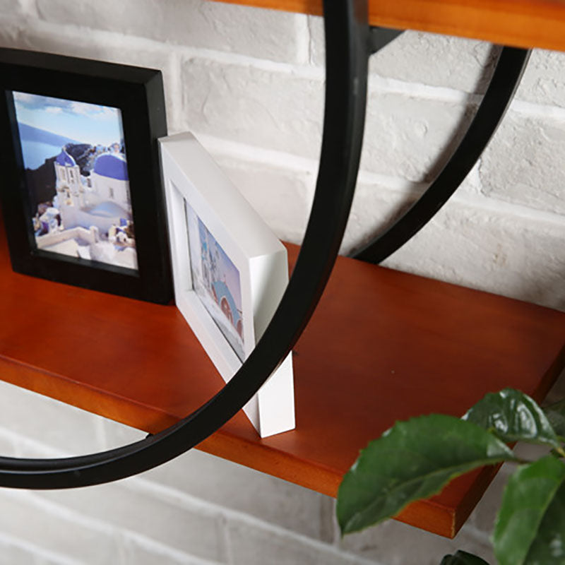 Industrial Horizontal Wall Unit Bookshelf Iron Frame Solid Wood Shelf Bookshelf Clearhalo 'Bookcases' 'furn' 'furn_bookcases' 'Furniture' 'furniture_bookcases' 'kitchen' 'kitchen_bookcases' 'Living Room Furniture' 'Office Furniture' 4803748