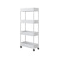 Scandinavian Etagere Bookshelf Metal Frame Plastic Shelf Bookshelf with Caster Wheels White Clearhalo 'Bookcases' 'furn' 'furn_bookcases' 'Furniture' 'furniture_bookcases' 'kitchen' 'kitchen_bookcases' 'Living Room Furniture' 'Office Furniture' 4803762