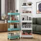 Scandinavian Etagere Bookshelf Metal Frame Plastic Shelf Bookshelf with Caster Wheels Clearhalo 'Bookcases' 'furn' 'furn_bookcases' 'Furniture' 'furniture_bookcases' 'kitchen' 'kitchen_bookcases' 'Living Room Furniture' 'Office Furniture' 4803763