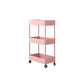 Scandinavian Etagere Bookshelf Metal Frame Plastic Shelf Bookshelf with Caster Wheels Pink Clearhalo 'Bookcases' 'furn' 'furn_bookcases' 'Furniture' 'furniture_bookcases' 'kitchen' 'kitchen_bookcases' 'Living Room Furniture' 'Office Furniture' 4803773