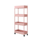 Scandinavian Etagere Bookshelf Metal Frame Plastic Shelf Bookshelf with Caster Wheels Pink Clearhalo 'Bookcases' 'furn' 'furn_bookcases' 'Furniture' 'furniture_bookcases' 'kitchen' 'kitchen_bookcases' 'Living Room Furniture' 'Office Furniture' 4803774