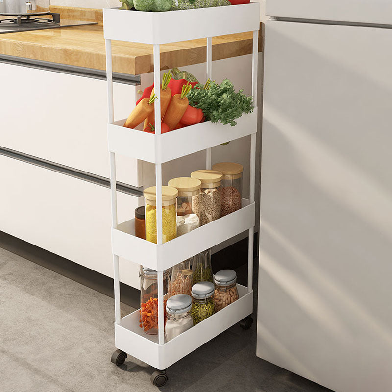 Scandinavian Etagere Bookshelf Metal Frame Plastic Shelf Bookshelf with Caster Wheels Clearhalo 'Bookcases' 'furn' 'furn_bookcases' 'Furniture' 'furniture_bookcases' 'kitchen' 'kitchen_bookcases' 'Living Room Furniture' 'Office Furniture' 4803779