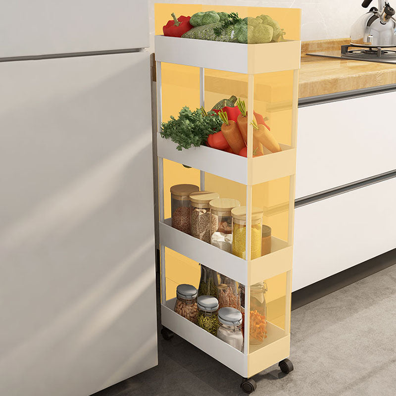 Scandinavian Etagere Bookshelf Metal Frame Plastic Shelf Bookshelf with Caster Wheels Clearhalo 'Bookcases' 'furn' 'furn_bookcases' 'Furniture' 'furniture_bookcases' 'kitchen' 'kitchen_bookcases' 'Living Room Furniture' 'Office Furniture' 4803783