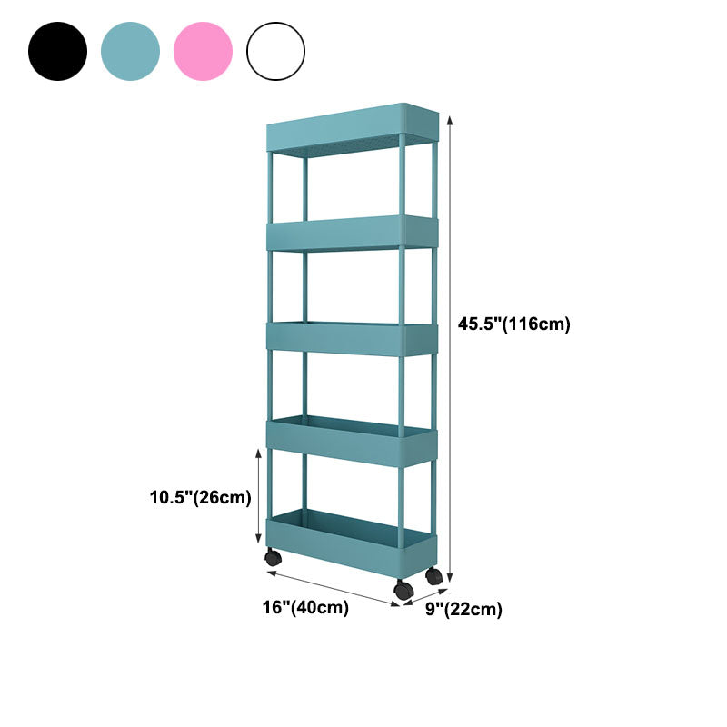 Scandinavian Etagere Bookshelf Metal Frame Plastic Shelf Bookshelf with Caster Wheels Clearhalo 'Bookcases' 'furn' 'furn_bookcases' 'Furniture' 'furniture_bookcases' 'kitchen' 'kitchen_bookcases' 'Living Room Furniture' 'Office Furniture' 4803789