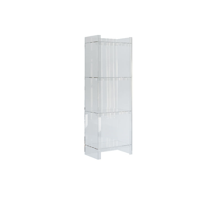 Glam Acrylic Vertical Standard Bookshelf Closed Back Bookshelf for Living Room 15.7"L x 9.8"W x 46.5"H Clear Clearhalo 'Bookcases' 'furn' 'furn_bookcases' 'Furniture' 'furniture_bookcases' 'kitchen' 'kitchen_bookcases' 'Living Room Furniture' 'Office Furniture' 4803791
