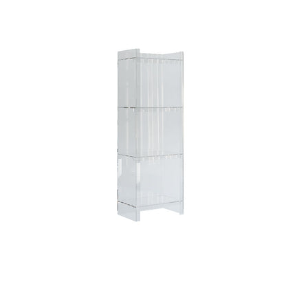 Glam Acrylic Vertical Standard Bookshelf Closed Back Bookshelf for Living Room 15.7"L x 9.8"W x 46.5"H Clear Clearhalo 'Bookcases' 'furn' 'furn_bookcases' 'Furniture' 'furniture_bookcases' 'kitchen' 'kitchen_bookcases' 'Living Room Furniture' 'Office Furniture' 4803791