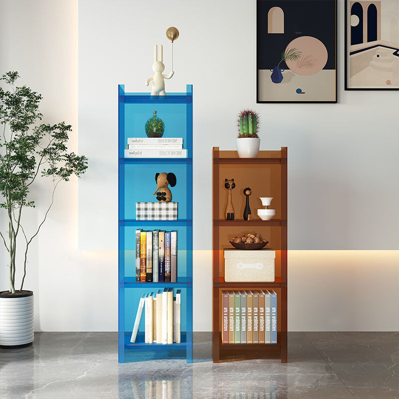 Glam Acrylic Vertical Standard Bookshelf Closed Back Bookshelf for Living Room Clearhalo 'Bookcases' 'furn' 'furn_bookcases' 'Furniture' 'furniture_bookcases' 'kitchen' 'kitchen_bookcases' 'Living Room Furniture' 'Office Furniture' 4803795