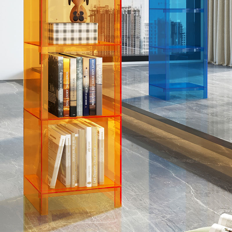 Glam Acrylic Vertical Standard Bookshelf Closed Back Bookshelf for Living Room Clearhalo 'Bookcases' 'furn' 'furn_bookcases' 'Furniture' 'furniture_bookcases' 'kitchen' 'kitchen_bookcases' 'Living Room Furniture' 'Office Furniture' 4803802