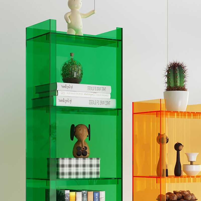 Glam Acrylic Vertical Standard Bookshelf Closed Back Bookshelf for Living Room Clearhalo 'Bookcases' 'furn' 'furn_bookcases' 'Furniture' 'furniture_bookcases' 'kitchen' 'kitchen_bookcases' 'Living Room Furniture' 'Office Furniture' 4803804
