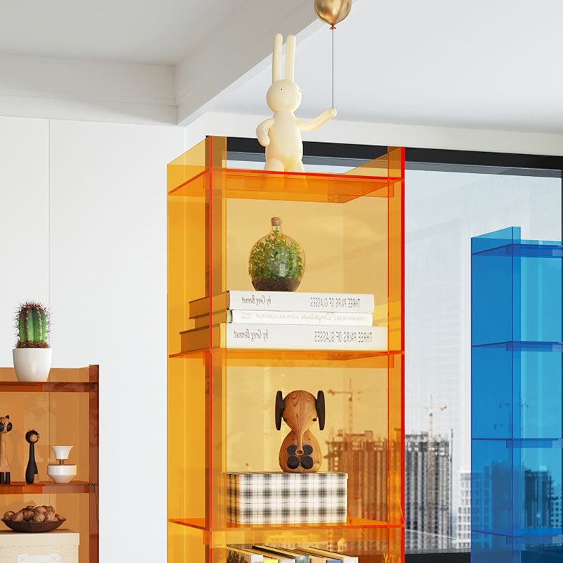 Glam Acrylic Vertical Standard Bookshelf Closed Back Bookshelf for Living Room Clearhalo 'Bookcases' 'furn' 'furn_bookcases' 'Furniture' 'furniture_bookcases' 'kitchen' 'kitchen_bookcases' 'Living Room Furniture' 'Office Furniture' 4803806