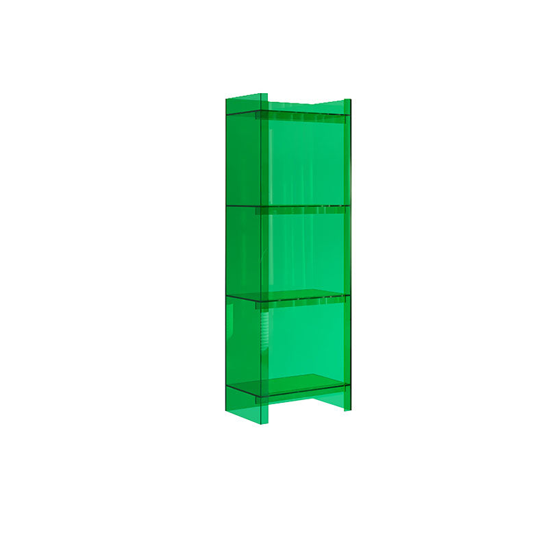 Glam Acrylic Vertical Standard Bookshelf Closed Back Bookshelf for Living Room 15.7"L x 9.8"W x 46.5"H Green Clearhalo 'Bookcases' 'furn' 'furn_bookcases' 'Furniture' 'furniture_bookcases' 'kitchen' 'kitchen_bookcases' 'Living Room Furniture' 'Office Furniture' 4803807