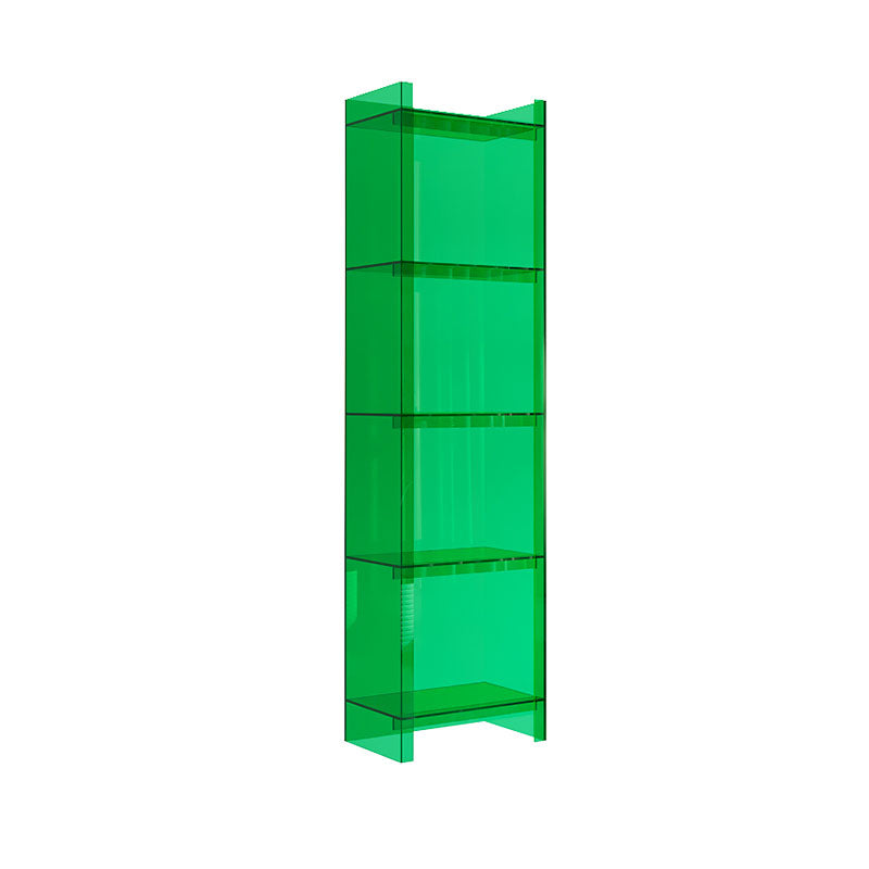 Glam Acrylic Vertical Standard Bookshelf Closed Back Bookshelf for Living Room 15.7"L x 9.8"W x 59.8"H Green Clearhalo 'Bookcases' 'furn' 'furn_bookcases' 'Furniture' 'furniture_bookcases' 'kitchen' 'kitchen_bookcases' 'Living Room Furniture' 'Office Furniture' 4803808