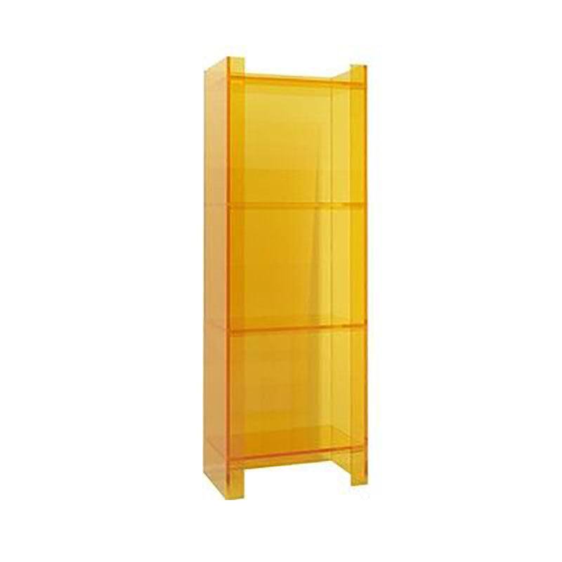 Glam Acrylic Vertical Standard Bookshelf Closed Back Bookshelf for Living Room 15.7"L x 9.8"W x 46.5"H Yellow Clearhalo 'Bookcases' 'furn' 'furn_bookcases' 'Furniture' 'furniture_bookcases' 'kitchen' 'kitchen_bookcases' 'Living Room Furniture' 'Office Furniture' 4803811