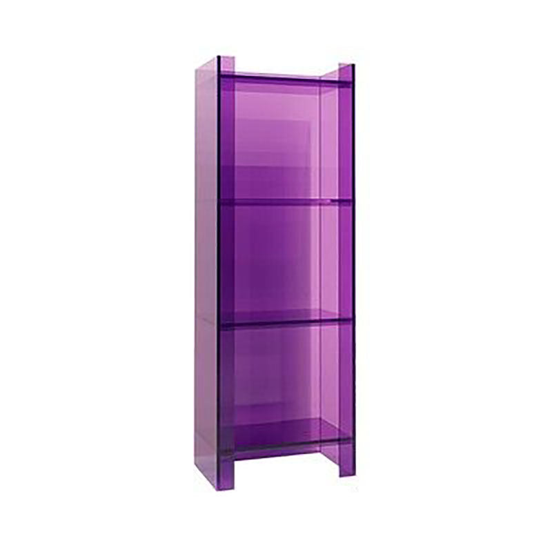 Glam Acrylic Vertical Standard Bookshelf Closed Back Bookshelf for Living Room 15.7"L x 9.8"W x 46.5"H Purple Clearhalo 'Bookcases' 'furn' 'furn_bookcases' 'Furniture' 'furniture_bookcases' 'kitchen' 'kitchen_bookcases' 'Living Room Furniture' 'Office Furniture' 4803813