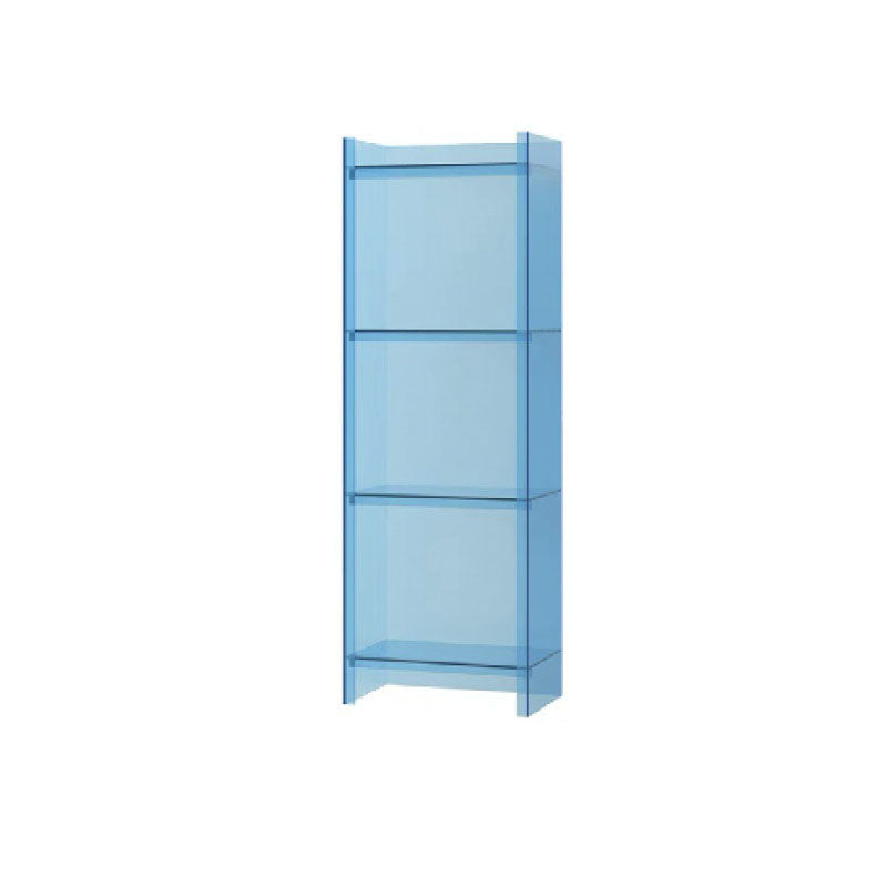 9.84"W Bookshelf Acrylic Closed Back Glam Style Bookcase for Office and Study Room 15.7"L x 9.8"W x 46.5"H Sky Blue Clearhalo 'Bookcases' 'furn' 'furn_bookcases' 'Furniture' 'furniture_bookcases' 'kitchen' 'kitchen_bookcases' 'Living Room Furniture' 'Office Furniture' 4803818