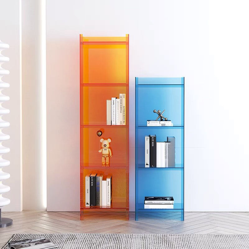 9.84"W Bookshelf Acrylic Closed Back Glam Style Bookcase for Office and Study Room Clearhalo 'Bookcases' 'furn' 'furn_bookcases' 'Furniture' 'furniture_bookcases' 'kitchen' 'kitchen_bookcases' 'Living Room Furniture' 'Office Furniture' 4803819