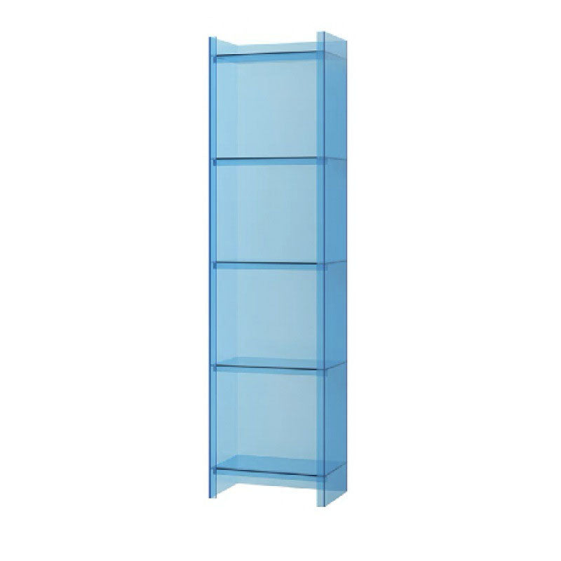 9.84"W Bookshelf Acrylic Closed Back Glam Style Bookcase for Office and Study Room 15.7"L x 9.8"W x 59.8"H Sky Blue Clearhalo 'Bookcases' 'furn' 'furn_bookcases' 'Furniture' 'furniture_bookcases' 'kitchen' 'kitchen_bookcases' 'Living Room Furniture' 'Office Furniture' 4803820