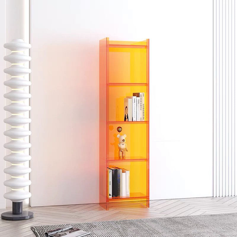 9.84"W Bookshelf Acrylic Closed Back Glam Style Bookcase for Office and Study Room Clearhalo 'Bookcases' 'furn' 'furn_bookcases' 'Furniture' 'furniture_bookcases' 'kitchen' 'kitchen_bookcases' 'Living Room Furniture' 'Office Furniture' 4803822