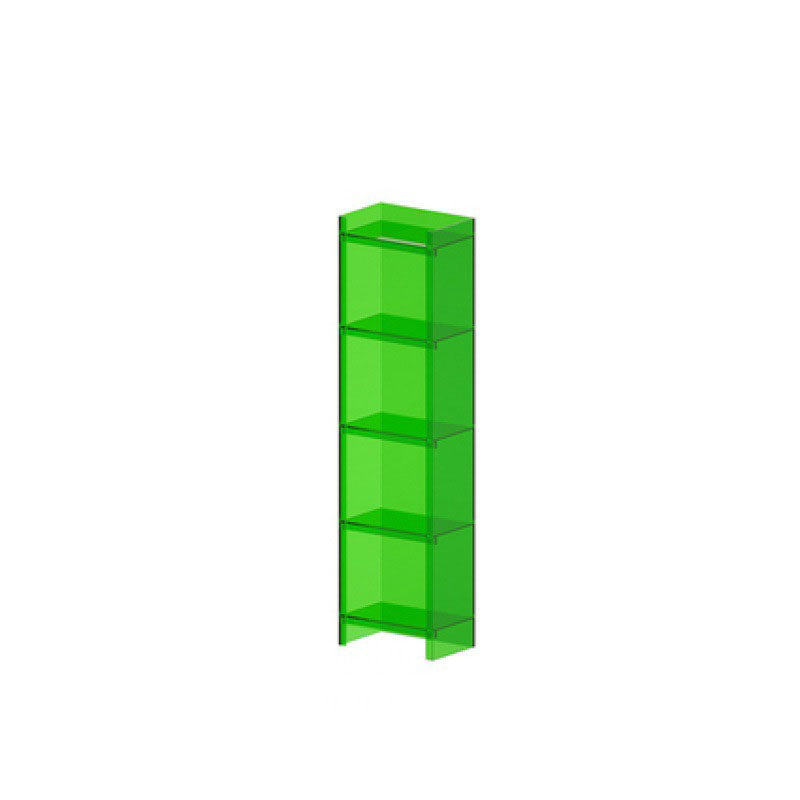 9.84"W Bookshelf Acrylic Closed Back Glam Style Bookcase for Office and Study Room 15.7"L x 9.8"W x 59.8"H Green Clearhalo 'Bookcases' 'furn' 'furn_bookcases' 'Furniture' 'furniture_bookcases' 'kitchen' 'kitchen_bookcases' 'Living Room Furniture' 'Office Furniture' 4803824