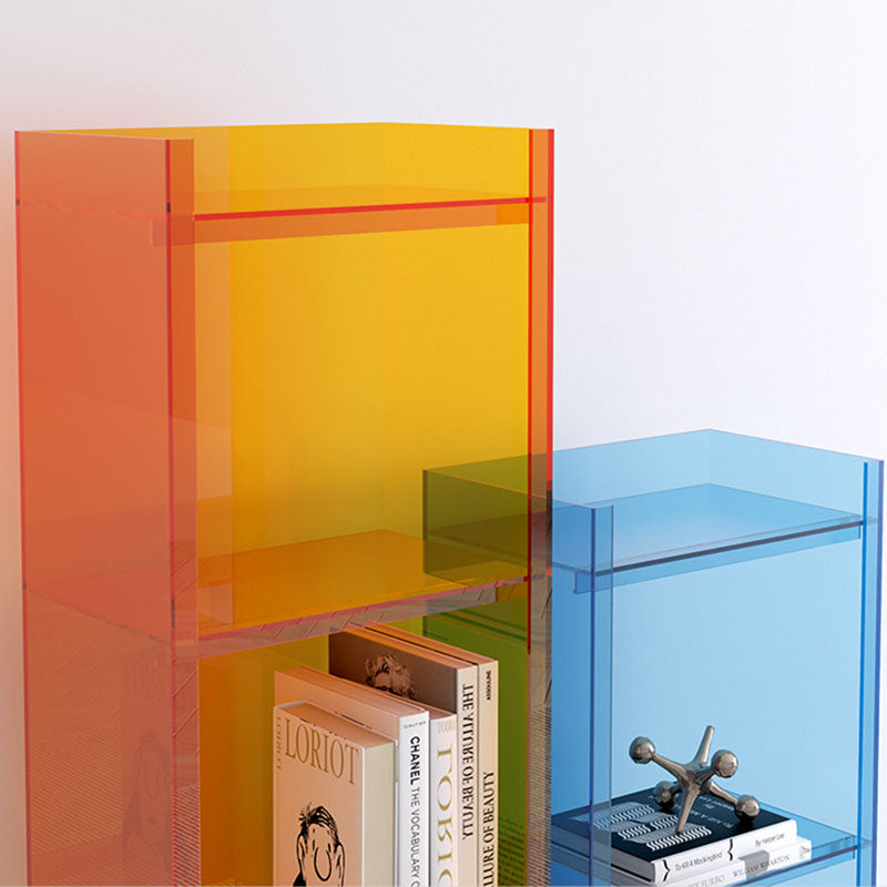 9.84"W Bookshelf Acrylic Closed Back Glam Style Bookcase for Office and Study Room Clearhalo 'Bookcases' 'furn' 'furn_bookcases' 'Furniture' 'furniture_bookcases' 'kitchen' 'kitchen_bookcases' 'Living Room Furniture' 'Office Furniture' 4803827