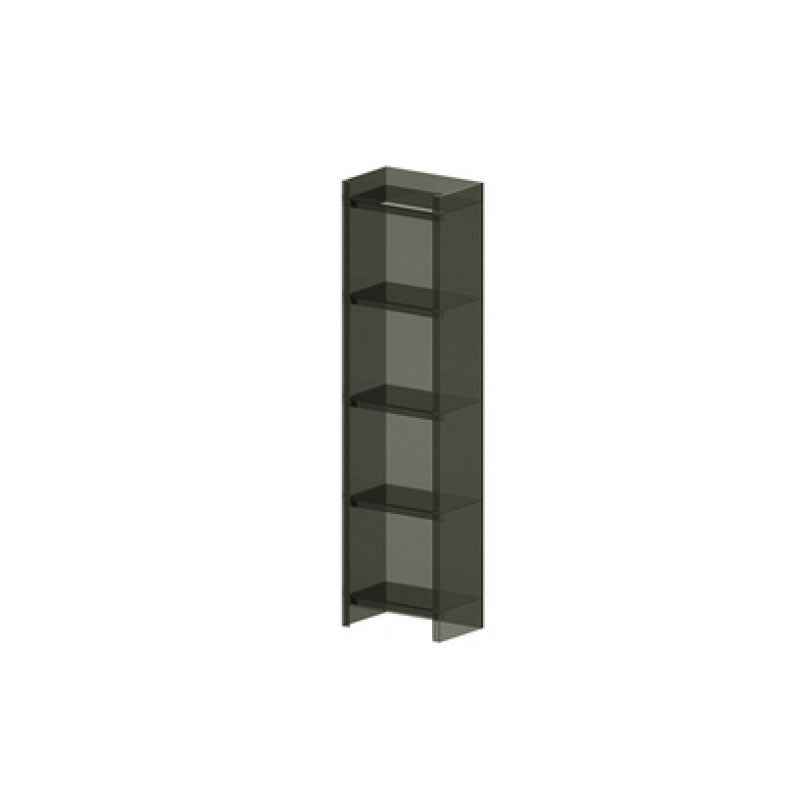 9.84"W Bookshelf Acrylic Closed Back Glam Style Bookcase for Office and Study Room 15.7"L x 9.8"W x 59.8"H Black Clearhalo 'Bookcases' 'furn' 'furn_bookcases' 'Furniture' 'furniture_bookcases' 'kitchen' 'kitchen_bookcases' 'Living Room Furniture' 'Office Furniture' 4803828