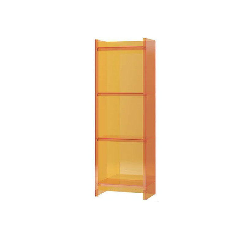9.84"W Bookshelf Acrylic Closed Back Glam Style Bookcase for Office and Study Room 15.7"L x 9.8"W x 46.5"H Orange Clearhalo 'Bookcases' 'furn' 'furn_bookcases' 'Furniture' 'furniture_bookcases' 'kitchen' 'kitchen_bookcases' 'Living Room Furniture' 'Office Furniture' 4803829