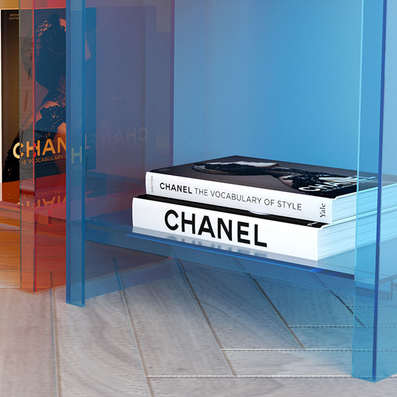 9.84"W Bookshelf Acrylic Closed Back Glam Style Bookcase for Office and Study Room Clearhalo 'Bookcases' 'furn' 'furn_bookcases' 'Furniture' 'furniture_bookcases' 'kitchen' 'kitchen_bookcases' 'Living Room Furniture' 'Office Furniture' 4803830