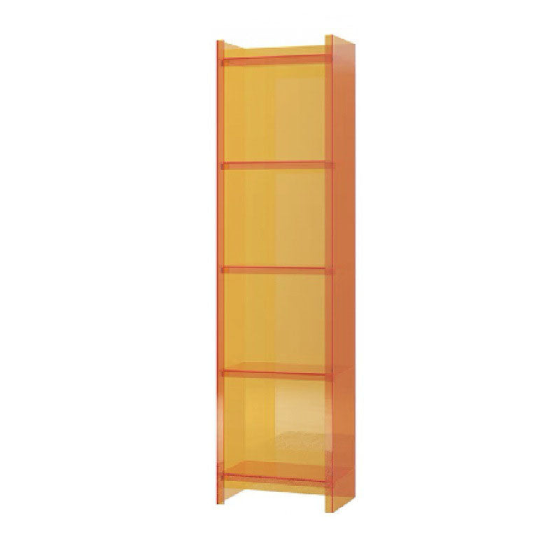 9.84"W Bookshelf Acrylic Closed Back Glam Style Bookcase for Office and Study Room 15.7"L x 9.8"W x 59.8"H Orange Clearhalo 'Bookcases' 'furn' 'furn_bookcases' 'Furniture' 'furniture_bookcases' 'kitchen' 'kitchen_bookcases' 'Living Room Furniture' 'Office Furniture' 4803831