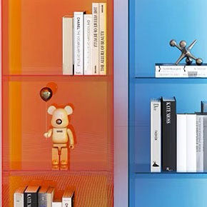 9.84"W Bookshelf Acrylic Closed Back Glam Style Bookcase for Office and Study Room Clearhalo 'Bookcases' 'furn' 'furn_bookcases' 'Furniture' 'furniture_bookcases' 'kitchen' 'kitchen_bookcases' 'Living Room Furniture' 'Office Furniture' 4803832