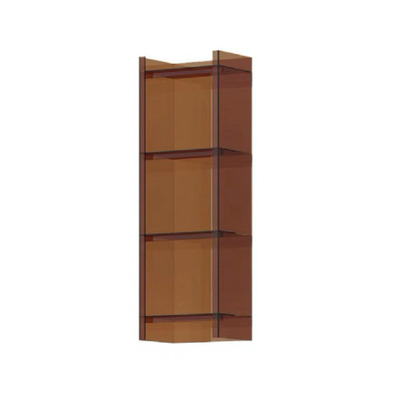 9.84"W Bookshelf Acrylic Closed Back Glam Style Bookcase for Office and Study Room 15.7"L x 9.8"W x 46.5"H Brown Clearhalo 'Bookcases' 'furn' 'furn_bookcases' 'Furniture' 'furniture_bookcases' 'kitchen' 'kitchen_bookcases' 'Living Room Furniture' 'Office Furniture' 4803841
