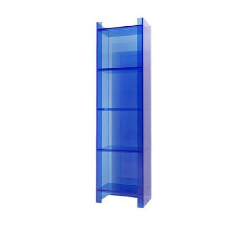 9.84"W Bookshelf Acrylic Closed Back Glam Style Bookcase for Office and Study Room 15.7"L x 9.8"W x 59.8"H Blue Clearhalo 'Bookcases' 'furn' 'furn_bookcases' 'Furniture' 'furniture_bookcases' 'kitchen' 'kitchen_bookcases' 'Living Room Furniture' 'Office Furniture' 4803845