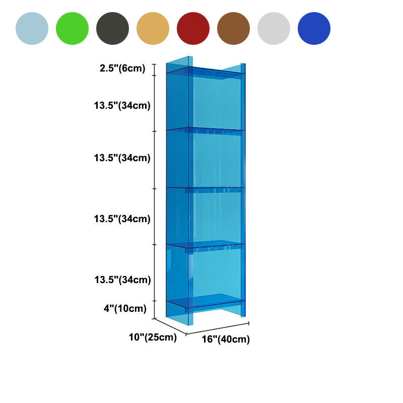 9.84"W Bookshelf Acrylic Closed Back Glam Style Bookcase for Office and Study Room Clearhalo 'Bookcases' 'furn' 'furn_bookcases' 'Furniture' 'furniture_bookcases' 'kitchen' 'kitchen_bookcases' 'Living Room Furniture' 'Office Furniture' 4803847