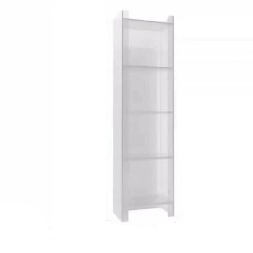 4/5-Shelf Glam Vertical Acrylic Standard Bookshelf Closed Back Bookshelf 15.7"L x 9.8"W x 59.8"H White-Clear Clearhalo 'Bookcases' 'furn' 'furn_bookcases' 'Furniture' 'furniture_bookcases' 'kitchen' 'kitchen_bookcases' 'Living Room Furniture' 'Office Furniture' 4803849