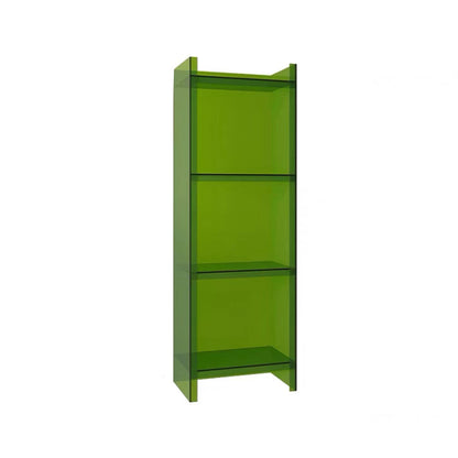 4/5-Shelf Glam Vertical Acrylic Standard Bookshelf Closed Back Bookshelf 15.7"L x 9.8"W x 46.5"H Green Clearhalo 'Bookcases' 'furn' 'furn_bookcases' 'Furniture' 'furniture_bookcases' 'kitchen' 'kitchen_bookcases' 'Living Room Furniture' 'Office Furniture' 4803851