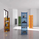 4/5-Shelf Glam Vertical Acrylic Standard Bookshelf Closed Back Bookshelf Clearhalo 'Bookcases' 'furn' 'furn_bookcases' 'Furniture' 'furniture_bookcases' 'kitchen' 'kitchen_bookcases' 'Living Room Furniture' 'Office Furniture' 4803853