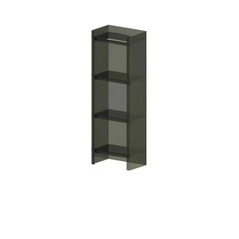 4/5-Shelf Glam Vertical Acrylic Standard Bookshelf Closed Back Bookshelf 15.7"L x 9.8"W x 46.5"H Black Clearhalo 'Bookcases' 'furn' 'furn_bookcases' 'Furniture' 'furniture_bookcases' 'kitchen' 'kitchen_bookcases' 'Living Room Furniture' 'Office Furniture' 4803858