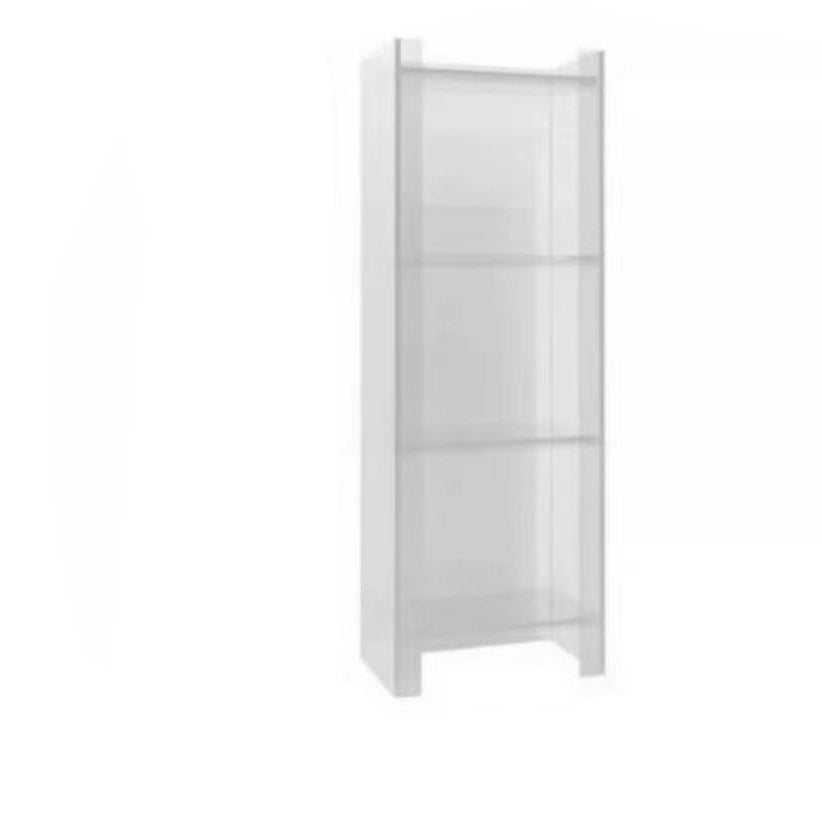 4/5-Shelf Glam Vertical Acrylic Standard Bookshelf Closed Back Bookshelf 15.7"L x 9.8"W x 46.5"H White-Clear Clearhalo 'Bookcases' 'furn' 'furn_bookcases' 'Furniture' 'furniture_bookcases' 'kitchen' 'kitchen_bookcases' 'Living Room Furniture' 'Office Furniture' 4803864