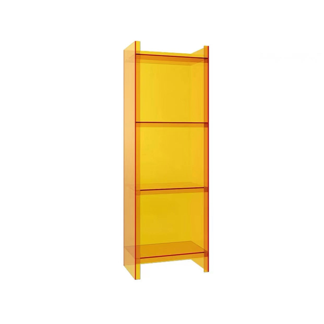 4/5-Shelf Glam Vertical Acrylic Standard Bookshelf Closed Back Bookshelf 15.7"L x 9.8"W x 46.5"H Orange Clearhalo 'Bookcases' 'furn' 'furn_bookcases' 'Furniture' 'furniture_bookcases' 'kitchen' 'kitchen_bookcases' 'Living Room Furniture' 'Office Furniture' 4803869