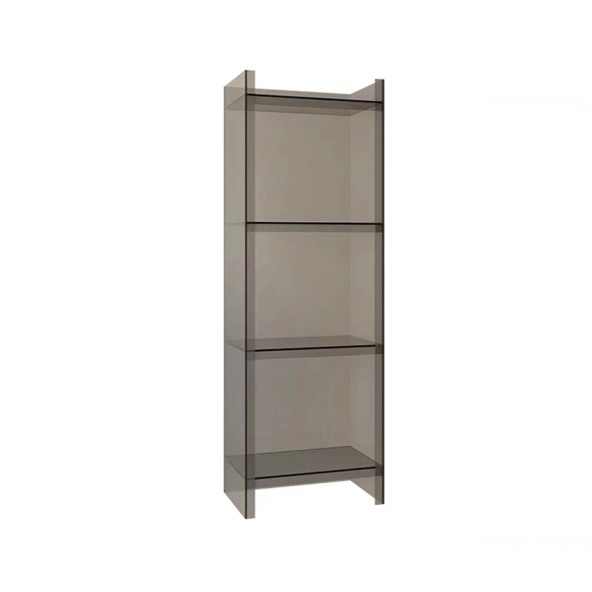 4/5-Shelf Glam Vertical Acrylic Standard Bookshelf Closed Back Bookshelf 15.7"L x 9.8"W x 46.5"H Grey Clearhalo 'Bookcases' 'furn' 'furn_bookcases' 'Furniture' 'furniture_bookcases' 'kitchen' 'kitchen_bookcases' 'Living Room Furniture' 'Office Furniture' 4803873