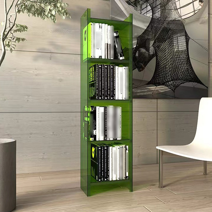 4/5-Shelf Glam Vertical Acrylic Standard Bookshelf Closed Back Bookshelf Clearhalo 'Bookcases' 'furn' 'furn_bookcases' 'Furniture' 'furniture_bookcases' 'kitchen' 'kitchen_bookcases' 'Living Room Furniture' 'Office Furniture' 4803880